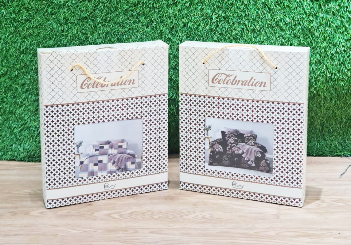 UPNEJA V HANDLOOM Celebration Polycotton Printed Double Bedsheet with two pillow cover ( 90"X100" Gift pack)