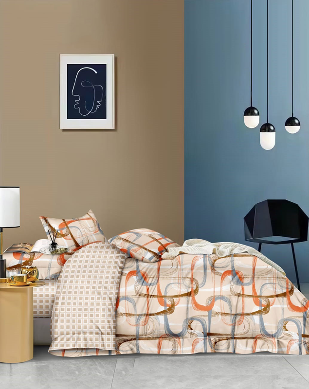 UPNEJA V HANDLOO M Polycotton Printed Double Bedsheet with two pillow cover ( 90"X100")